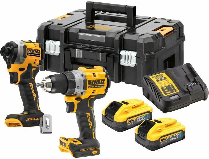 DeWALT DCK2051H2T Accu Combiset DCD800 + DCF850 18V 5.0Ah POWERSTACK in TSTAK