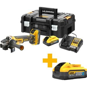 DeWalt DCG409H2T-QW | 18V XR FLEXVOLT Advantage | 125mm | Accu Haakse slijper | 2 x 5,0 Ah accu + lader | in TSTAK koffer DCG409H2T-QW