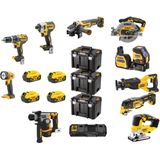 DeWALT DCK1012P4T Accu Combiset 10-delig 18V 5.0Ah in TSTAK - DCD796 Klop-/Schroefboormachine - DCF887 Slagschroevendraaier - DCS565 Cirkelzaag 165mm