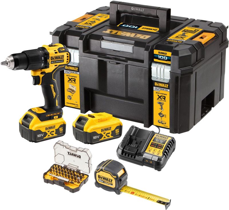 DeWALT DCD709 Accu Klopboormachine 18V - 2x 5,0Ah Accu - XR Multilader en TSTAK Koffer
