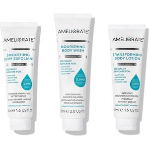 Ameliorate 3 Steps to Smooth Skin Set - Exfoliant, Body Wash & Body Lotion (Worth £26)