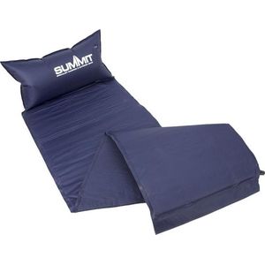Summit - Zelfopblazende slaapmat met kussen - Comfort slaapmatras - Luchtbed - Camping/Festival matras  - 186 CM - Blauw
