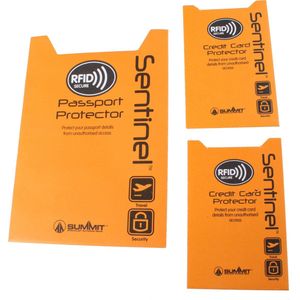 paspoort/creditcard beschermer oranje 3-delig