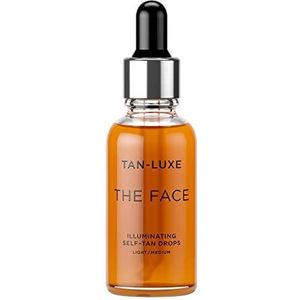 Tan Luxe THE FACE Self Tan Drops, Medium (30 ml) Voeg bruiningsdruppels toe aan de huidverzorging voor een aangepaste gezichtsbruining, dierproefvrij en veganistisch