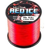 ultima Red Ice Vislijn, extra sterk, hoge zichtbaarheid, spoel van 115 g, voor uniseks, volwassenen, rood (neon), 0,50 mm - 13,6 kg