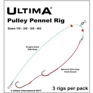 Ultima Sea Rig Pennel katrol met 2 haken, transparant, maat 1/0