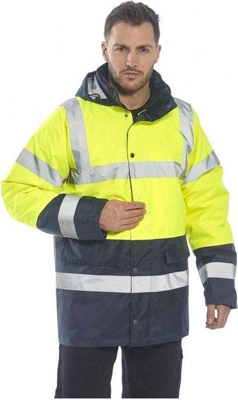 Portwest hi-vis contrast werkkleding verkeersjas jas Geel S466 MAAT S