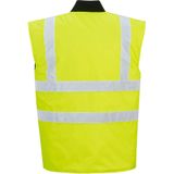 Portwest - Hi-Vis Omkeerbare Bodywarmer S469 - Geel - Gevoerd - Waterbestendig