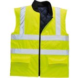 Portwest - Hi-Vis Omkeerbare Bodywarmer S469 - Geel - Gevoerd - Waterbestendig