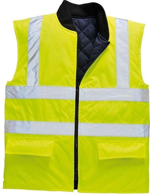Portwest - Hi-Vis Omkeerbare Bodywarmer S469 - Geel - Gevoerd - Waterbestendig