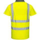 Polshirt geel met korte mouwen en reflectiestrepen