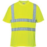 Hi-Vis - T-Shirt - Geel - Katoen - CE Gecertificeerd - Reflecterende Striping