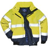 Hi-Vis - Contrast - Bomberjack - Geel - 3-in-1 Jack, Windbestendig, Reflecterende Striping, 8 Zakken