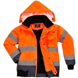Hi-Vis - Contrast - Bomberjack - Geel - 3-in-1 Jack, Windbestendig, Reflecterende Striping, 8 Zakken