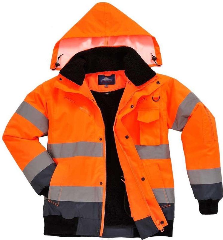 Hi-Vis - Contrast - Bomberjack - Geel - 3-in-1 Jack, Windbestendig, Reflecterende Striping, 8 Zakken