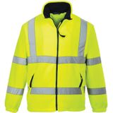 High Vis - F300 - Fleece - Geel - Gevoerd, Reflecterende Striping, UPF 50, 3 Zakken, Anti Pill