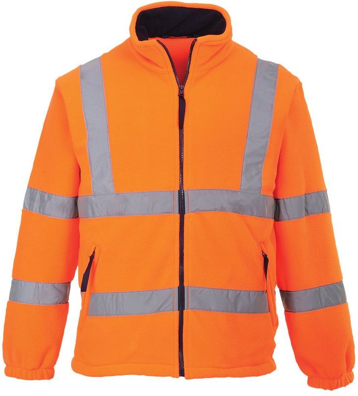 High Vis - F300 - Fleece - Geel - Gevoerd, Reflecterende Striping, UPF 50, 3 Zakken, Anti Pill