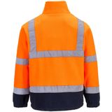 Fleece Jack - Hi-Vis - Oranje/Blauw - Gecertificeerd volgens EN ISO 20471 Klasse 3