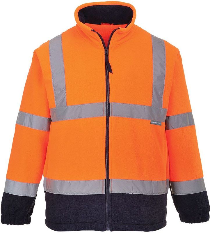 Fleece Jack - Hi-Vis - Oranje/Blauw - Gecertificeerd volgens EN ISO 20471 Klasse 3
