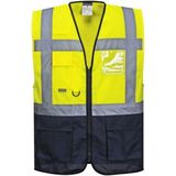 Portwest - VARSCHAU EXECUTIF - Vest - Geel/Marineblauw - 100% Polyester, EN ISO 20471 Klasse 1