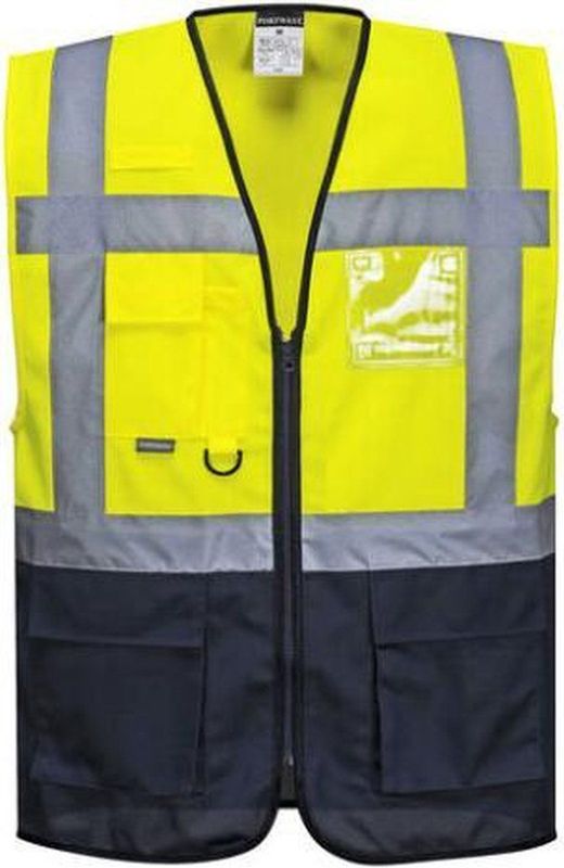 Portwest - VARSCHAU EXECUTIF - Vest - Geel/Marineblauw - 100% Polyester, EN ISO 20471 Klasse 1