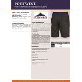 PORTWEST S889 - Aksiyon Korte Broek Zwart