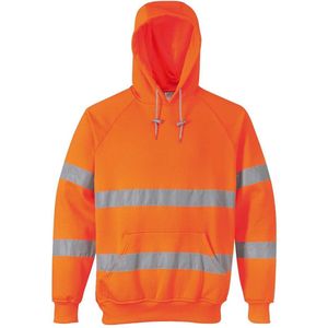 Hi-Vis - Sweatshirt - Oranje - Reflecterende Striping, UPF 50, Verstelbare Capuchon, 4XL