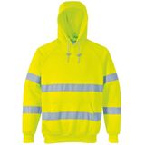 B304 Hi-Vis Hooded Sweatshirt geel met relflectie strepen