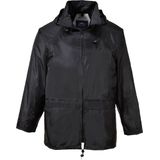 Portwest S440 klassieke Regenjas voor heren, waterdicht, licht, zwart, XXXL