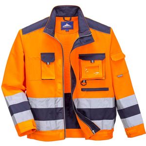 Portwest - Lille TX50ONRXXL - Veiligheidsjas - Oranje / Marineblauw - Reflecterende Band, 10 Zakken, UPF 40+