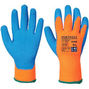 Portwest A145 Cold Grip Handschoen, Lang, Grootte XL, Oranje/Blauw
