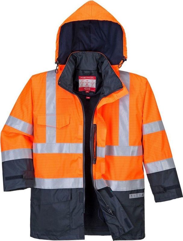 Bizflame - Regen Hi-Vis - Multi-Beschermend Jack - Geel - Waterproof, Ademend, CE gecertificeerd