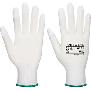 Portwest A121 PU Vingertop Handschoen, Normaal, Grootte L, Wit