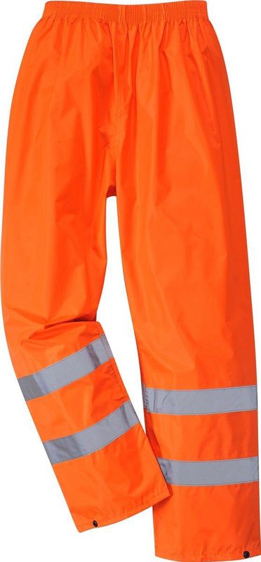 Regenbroek Oranje met reflecterende striping