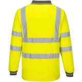 Hi-Vis Poloshirt Geel met lange mouw en reflectie strepen