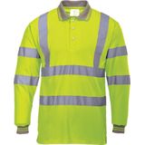 Hi-Vis Poloshirt Geel met lange mouw en reflectie strepen