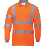 Hi-Vis Poloshirt Oranje met lange mouw en reflectie strepen