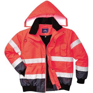 Portwest - C465 - Hi-Vis 3-in-1 Contrast Bomberjack - Rood/marine