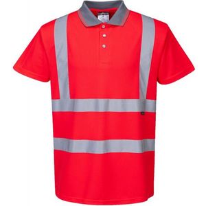 S477 - Hi-Vis Korte Mouw Polo - Geel - 100% Polyester - Ademend, Reflecterende Striping, UPF 40+