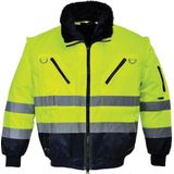 Portwest - PJ50 - Pilotjack - Geel/Blauw - Polyester/Katoen - Hoogvisibiliteit