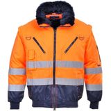 Pilotjack 3in1 Oranje/blauw met reflectiestrepen Portwest PJ50