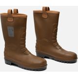 PVC - Veiligheidslaarzen - Gevoerd - Bruin - PVC/Nitril