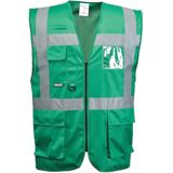 Portwest - Iona Executive - Vest - Flessengroen - 7 Vakken, Dubbele ID-Houder, Reflecterende Tape