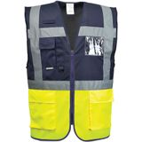 Paris Hi-Vis Contrast Executive Vest maat L, Yellow/Navy