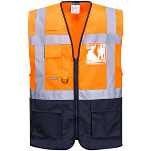 Portwest Executive Warsaw vest, kleur: oranje/marineblauw, maat: XXL, C476ONRXXL