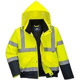Hi-Vis - Tweekleuren - Bomberjack - Geel/Blauw - Waterdicht, Reflecterende Striping, UPF 50