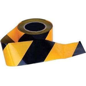 Afzet / Waaschuwingslint Geel/Zwart | 7cm x 500 meter