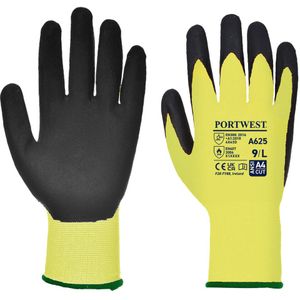 Portwest A625 Hi-Vis Snijbestendige Handschoen, Normaal, Grootte M, Geel/Zwart