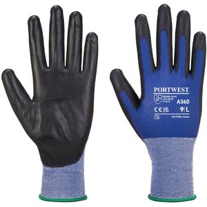 Portwest A360 Senti Flex Handschoen, Normaal, Grootte L, Blauw/Zwart
