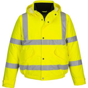 Hi-Vis - Bomberjack - Geel - Maat 4XL - Windbestendig, Reflecterende Striping, 4 Zakken